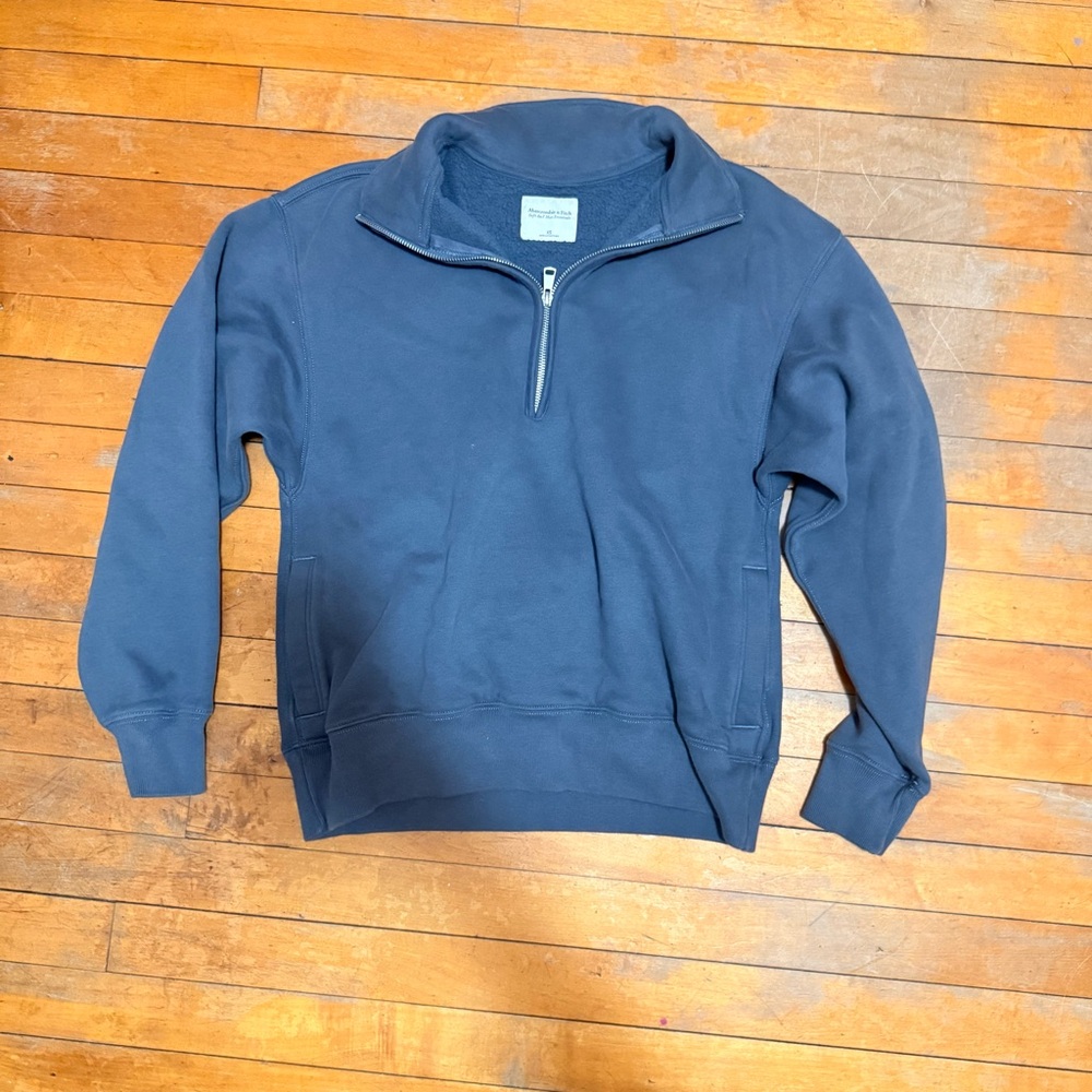 Abercrombie & Fitch Navy Zip-Up Sweater